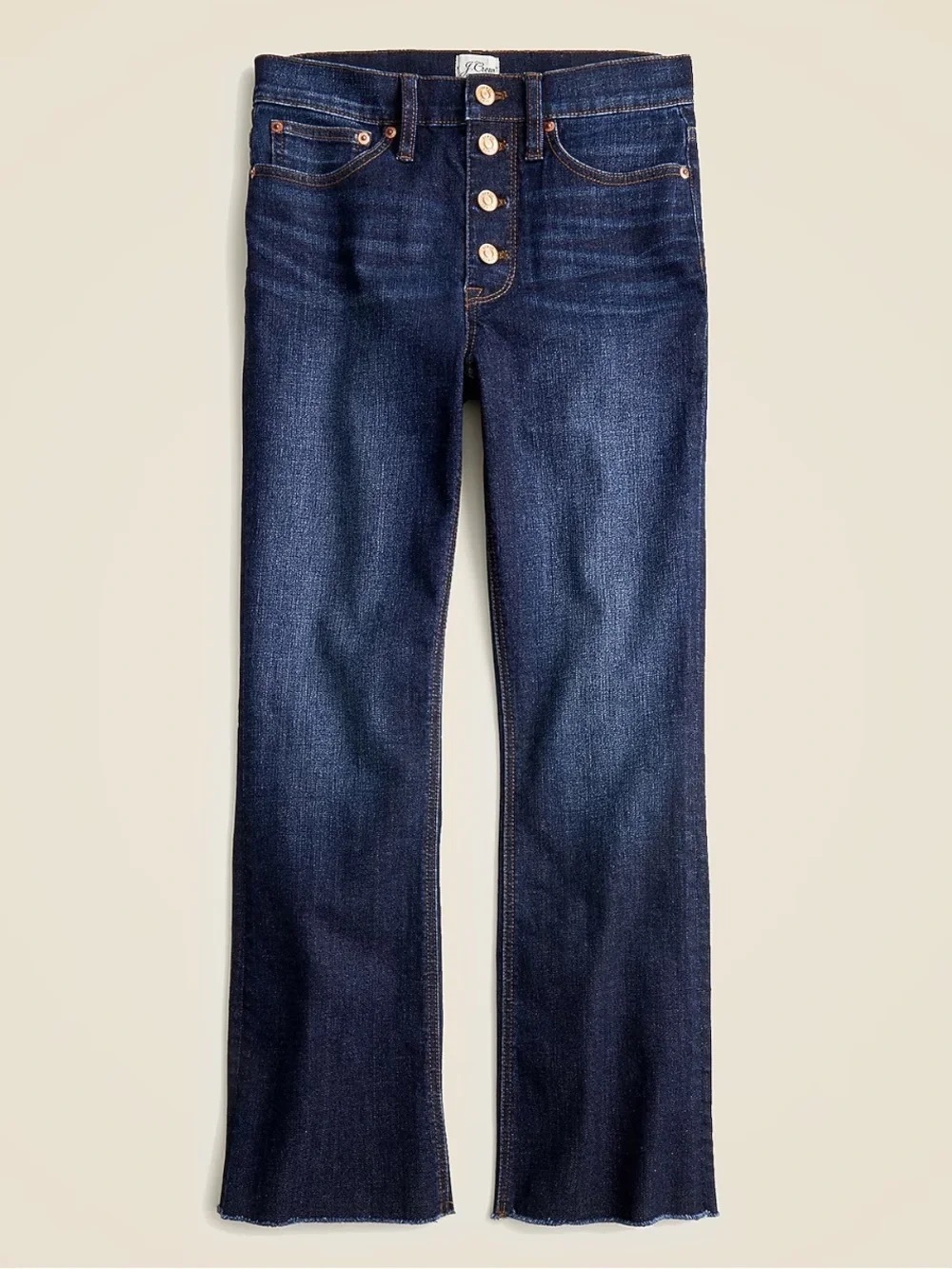 J. Crew 9" Billie Demi-Boot Crop Jean in Dark Worn Wash Size 25